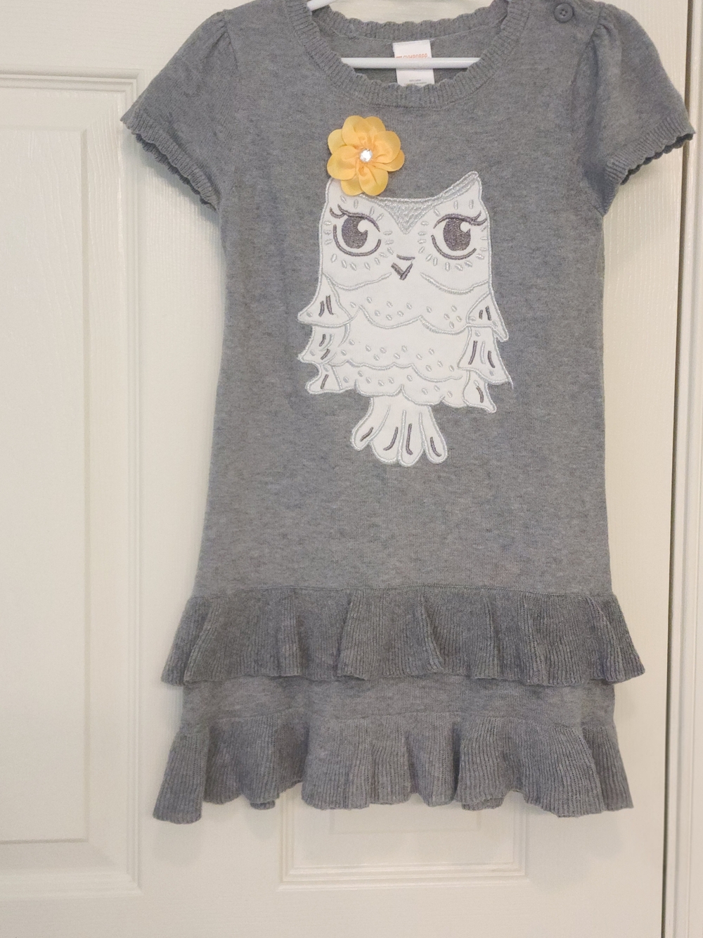 Gymboree Bright Owl girls grey sweater dress Size 4 VGUC worn twice